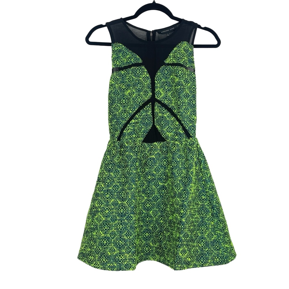 Anthropologie Endless Rose A-Line Neon Sleeveless Fit & Flair Cocktail Dress XS